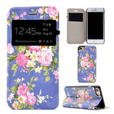 Leather Flip Wallet Case For Iphone 7 / Plus