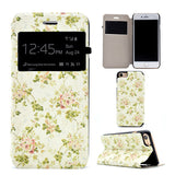 Leather Flip Wallet Case For Iphone 7 / Plus