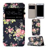 Leather Flip Wallet Case For Iphone 7 / Plus