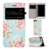 Leather Flip Wallet Case For Iphone 7 / Plus