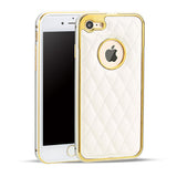 Grid Leather Phone Case for iPhone