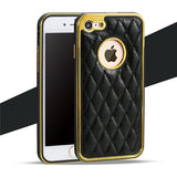 Grid Leather Phone Case for iPhone