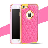 Grid Leather Phone Case for iPhone