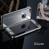 3 in 1 Shockproof Armor Case for iphone 7 7 Plus Cover 360 Full Body Protection Phone Cases Plating PC Mirror Case + Glass Film