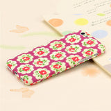 360 Degree Full Body Protector Phone Cases For iPhone 6 6s Plus Cover Fashion 3D Crystal Embossed Matte Flower Case + Glass Film
