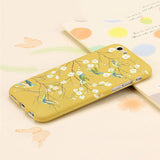 360 Degree Full Body Protector Phone Cases For iPhone 6 6s Plus Cover Fashion 3D Crystal Embossed Matte Flower Case + Glass Film