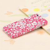 360 Degree Full Body Protector Phone Cases For iPhone 6 6s Plus Cover Fashion 3D Crystal Embossed Matte Flower Case + Glass Film