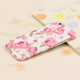 360 Degree Full Body Protector Phone Cases For iPhone 6 6s Plus Cover Fashion 3D Crystal Embossed Matte Flower Case + Glass Film