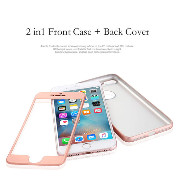 360 Degree Phone Cases For iPhone 7 6 6s Plus Funda Luxury 2 in 1 Armor PC Front Case + Soft TPU Silicone Full Cover Capa Coque