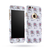 6 6s Floral 360 Case For Iphone 5 5s SE 6 6s Plus Fashion Flower Floral Leopard Full Coverage Front Case Back Cover + Glass Film