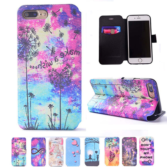 iphone 7 7 Plus Cover Cartoon Wallet Leather Flip Case