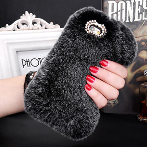 fluffy Winter Phone Cover Case for 5 5s 6 6S 4.7" 6 Plus 6S Plus 5.5"