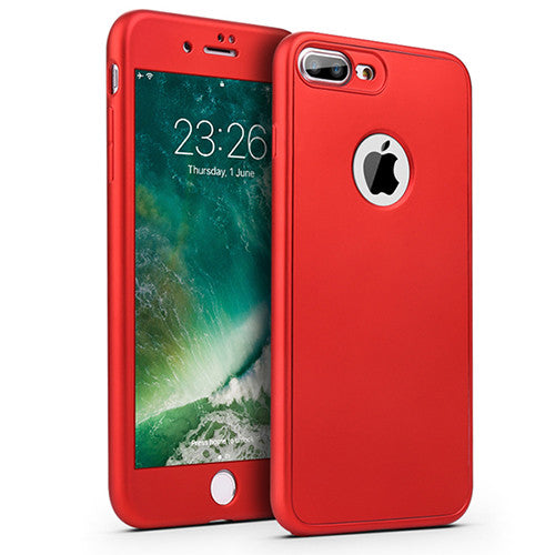 360 Degree Full Cover Case For iPhone 6 6s 7 Plus Funda With Tempered Glass Film Case 6 Plus Phone Cases Soft Capa Coque