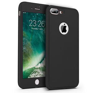 360 Degree Full Cover Case For iPhone 6 6s 7 Plus Funda With Tempered Glass Film Case 6 Plus Phone Cases Soft Capa Coque