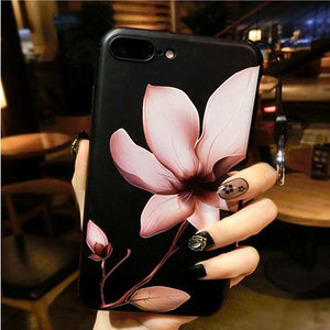 White Flower Paint Phone Case For iPhone 6 7 Case