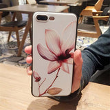 White Flower Paint Phone Case For iPhone 6 7 Case