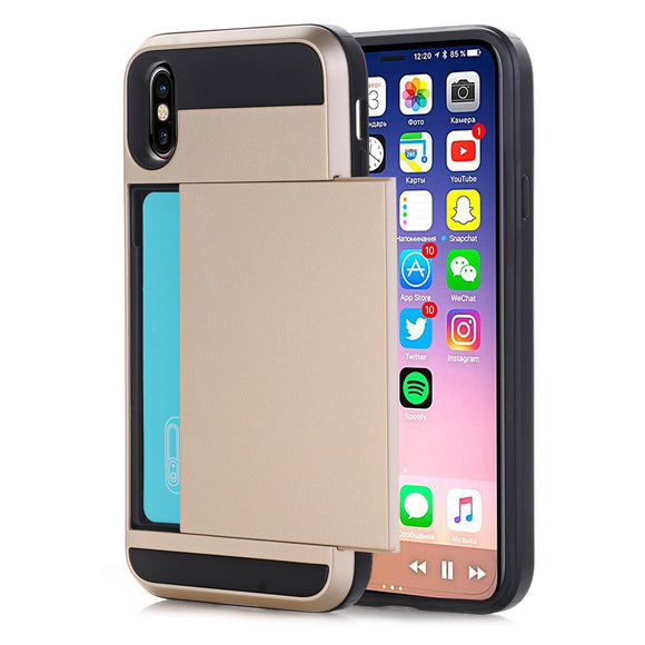 Back Case for iPhone X Slim Dual Layer Wallet Design w/Card Slot Phone Cases for iPhone X(2017) Protect Shockproof Cover Shell