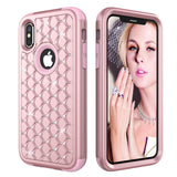 iPhone X Case Silicone Shell 3 in 1 Hard Cover ( FREE Screen Protective Film )