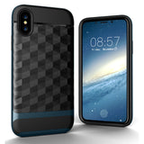 iPhone X Case Slim Dual Layer Protective Textured Geometric ( FREE Screen Protector Film )