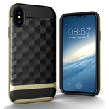 iPhone X Case Slim Dual Layer Protective Textured Geometric ( FREE Screen Protector Film )