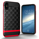 iPhone X Case Slim Dual Layer Protective Textured Geometric ( FREE Screen Protector Film )