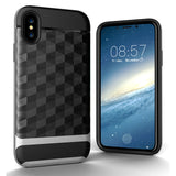 iPhone X Case Slim Dual Layer Protective Textured Geometric ( FREE Screen Protector Film )