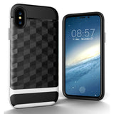 iPhone X Case Slim Dual Layer Protective Textured Geometric ( FREE Screen Protector Film )