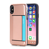 iPhone X Case Dual Layer Wallet Design w/Card Slot Holder ( FREE Screen Protector Film )