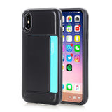 iPhone X Case Dual Layer Wallet Design w/Card Slot Holder ( FREE Screen Protector Film )