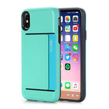 iPhone X Case Dual Layer Wallet Design w/Card Slot Holder ( FREE Screen Protector Film )