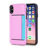 iPhone X Case Dual Layer Wallet Design w/Card Slot Holder ( FREE Screen Protector Film )