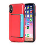 iPhone X Case Dual Layer Wallet Design w/Card Slot Holder ( FREE Screen Protector Film )