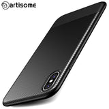 Artisome Slim Case For iPhone X Silicone TPU Soft Cover Carbon Fiber Slim Phone Cover For iPhone x Phone Case Coque Protection