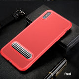 Baseus Kickstand Phone Case For iPhone X TPU Leather + Metal Back Cover For iPhone X