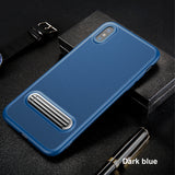 Baseus Kickstand Phone Case For iPhone X TPU Leather + Metal Back Cover For iPhone X