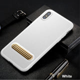Baseus Kickstand Phone Case For iPhone X TPU Leather + Metal Back Cover For iPhone X