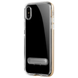 2-in-1 Cell Phone Protective Case With Stand Support Transparent Drop Resistant Mobile Phone Cover For iPhone X