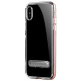 2-in-1 Cell Phone Protective Case With Stand Support Transparent Drop Resistant Mobile Phone Cover For iPhone X