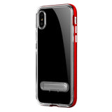 2-in-1 Cell Phone Protective Case With Stand Support Transparent Drop Resistant Mobile Phone Cover For iPhone X