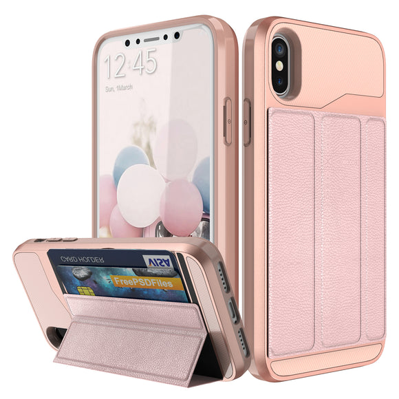 iPhone X Case with Card Holder Wallet