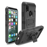 iPhone X Rugged Armor Shockproof Phone Case ( FREE Screen Protective Film & Cleaning Cloth )
