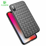 iPhone Grid Weaving Soft Silicone Black Case