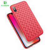 iPhone Grid Weaving Soft Silicone Black Case