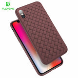 iPhone Grid Weaving Soft Silicone Black Case