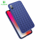 iPhone Grid Weaving Soft Silicone Black Case