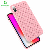 iPhone Grid Weaving Soft Silicone Black Case